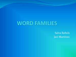 WORD FAMILIES
