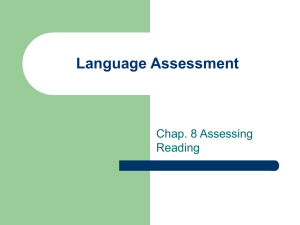 Assessing Reading: Language Assessment Strategies