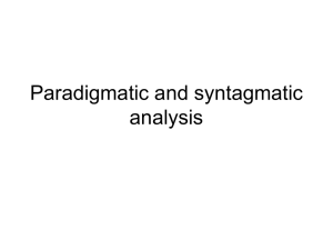 Paradigmatic & Syntagmatic Analysis: Semiotics
