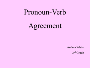 Pronoun Subject Verb Agreement