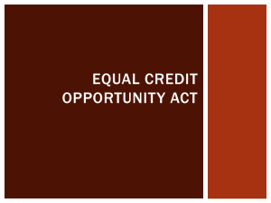 ECOA Slides - Utah`s Credit Unions