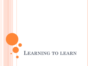 Lesson 2 - Learning to learn