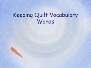 Quilting Vocabulary Words: Definitions and Terms