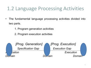 Language Processing Activities: Program Generation & Execution