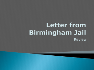 MLK's Letter from Birmingham Jail: Rhetorical Analysis