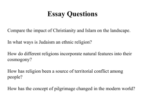 Religion and Geography Essay Questions