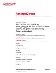 Stockholms läns landsting: Ratingbetyg AA+ och K-1