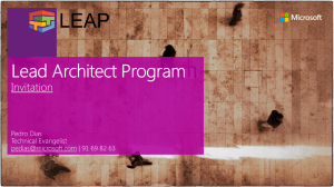Microsoft LEAP Program: Lead Enterprise Architect Invitation