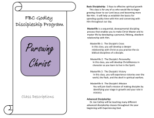 FBC Godley Discipleship Program Pursuing Christ