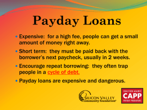 Payday Loans in Real Life