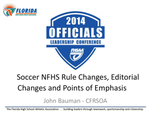 Soccer Rules Changes - Florida High School Athletic Association