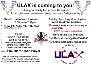 ULAX is coming to you! - Calvert County Girls Lacrosse