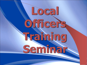 Local Officer Training: Roles & Responsibilities