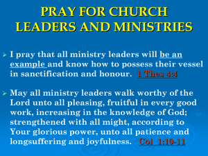 pray for church leaders and ministries