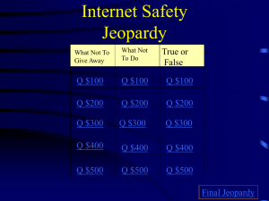 Internet Safety Jeopardy Game for Kids