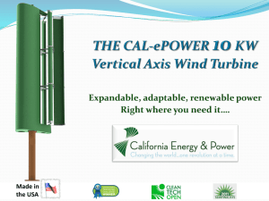 Cal-ePower 10 kW Wind Turbine: Distributed Generation System
