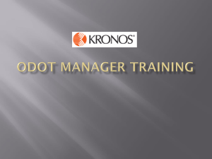 Kronos Timekeeping Training for ODOT Managers