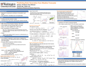 Solar Generation Prediction with Weather Forecasts