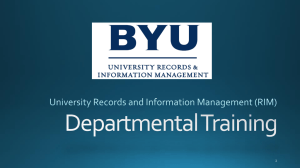 Department Records Management Training