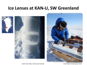 Ice Lenses at KAN-U, SW Greenland