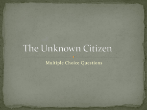 "The Unknown Citizen" Multiple Choice Questions