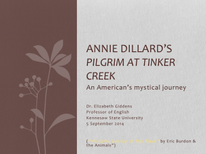Annie Dillard`s "Pilgrim at Tinker Creek"