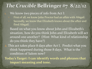 The Crucible Act II & III Worksheet