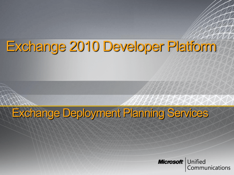 Exchange 2010 Developer Platform Apis Services