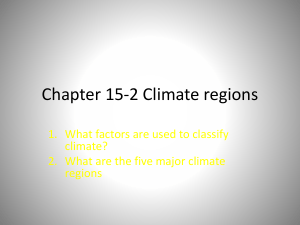 Climate Regions: Temperature & Precipitation Zones