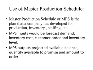 MPS & MRP at Walmart: Inventory & Production Planning