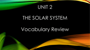 Solar System Vocabulary Review