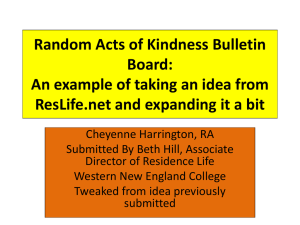 Random Acts of Kindness Bulletin Board Idea for Residence Life