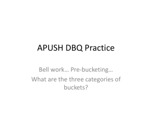 APUSH DBQ Practice: Pre-Bucketing & Essay Writing