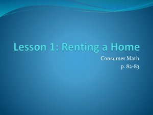 Renting a Home: Consumer Math Basics