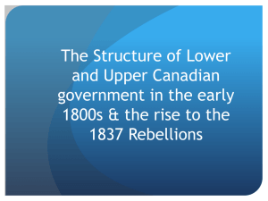 The Structure of Lower and Upper Canadian government in the