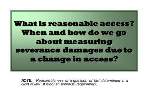 Reasonable Access & Severance Damages: Appraisal Guide