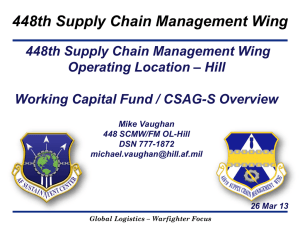 Working Capital Funds / CSAG-S Overview