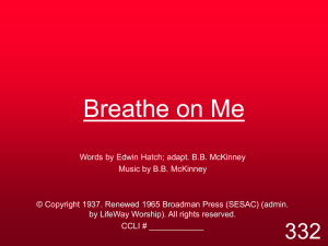 Breathe on Me - MISSION UNDER GRACE CHURCH