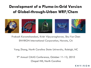 Plume-in-Grid WRF/Chem Development