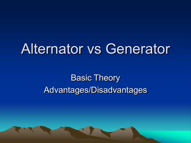 Alternator vs Generator Presentation