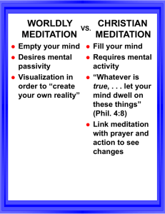 Worldly vs. Christian Meditation: A Comparison