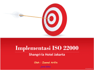 Implementasi ISO 22000 Shangri-la Hotel Jakarta Oleh