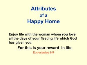 Attributes of a Happy Home: Biblical Principles