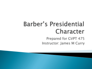 Barber`s Presidential Character