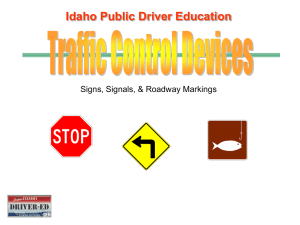 Idaho Driver Education: Signs, Signals & Road Markings