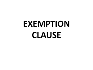 EXEMPTION CLAUSE