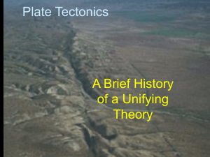 Plate Tectonics: A Unifying Theory History