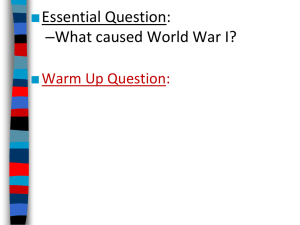 Causes of World War I: Militarism, Alliances, Nationalism