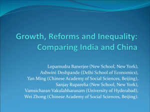 Growth, Reforms and Inequality: Comparing India and China