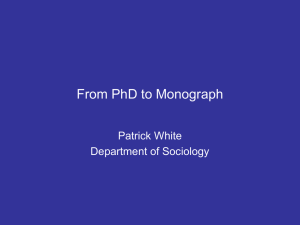 From PhD to Monograph